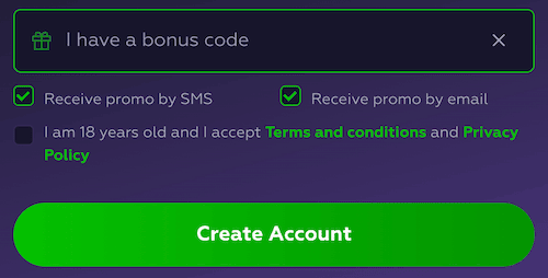 how to fill Playfina Casino bonus code field