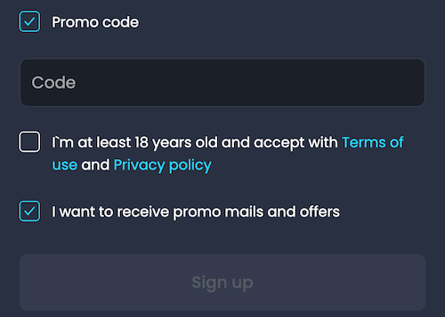 how to fill RakeBit Casino promo code field